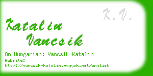 katalin vancsik business card